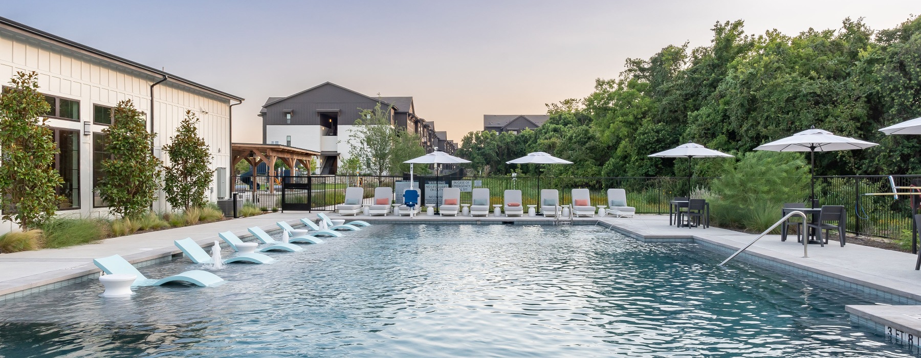 Large pool at East Austin apartment complex